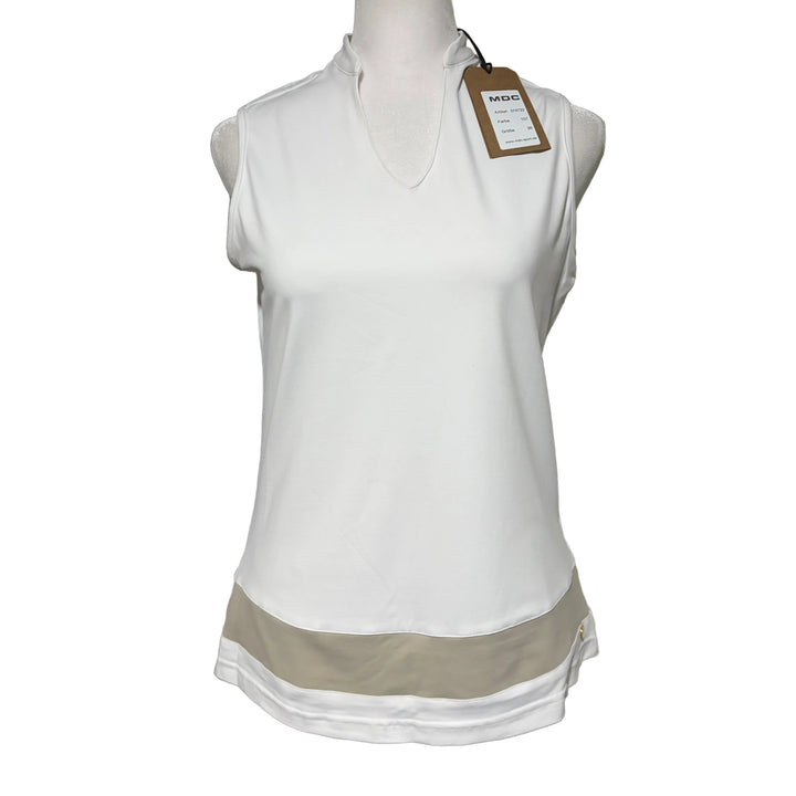 MDC Jersey Golf S/L Polo - White/Light Taupe - Skorzie
