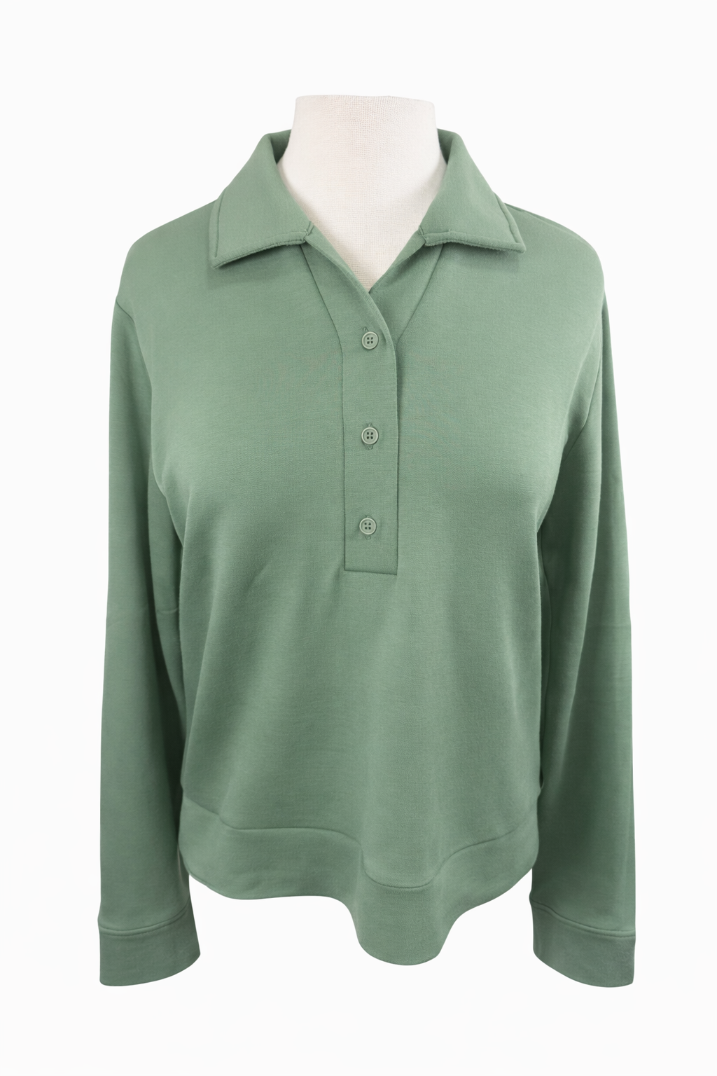 A. Putnam Women's Midweight Long Sleeve Polo - Chive - X-Small - Skorzie
