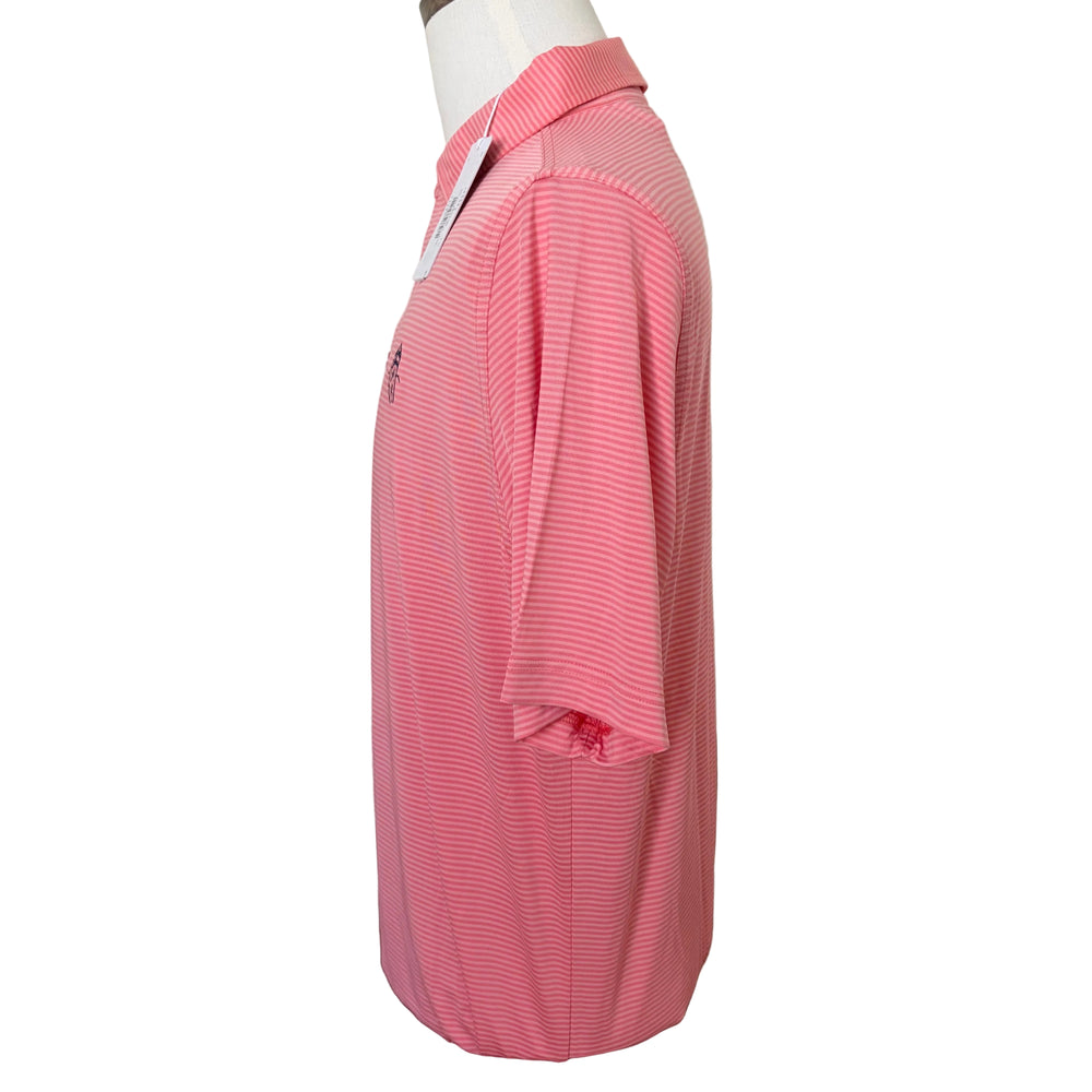 Bobby Jones Performance Tonal Striped Polo (w/ logo) - Strawberry Ice - Skorzie