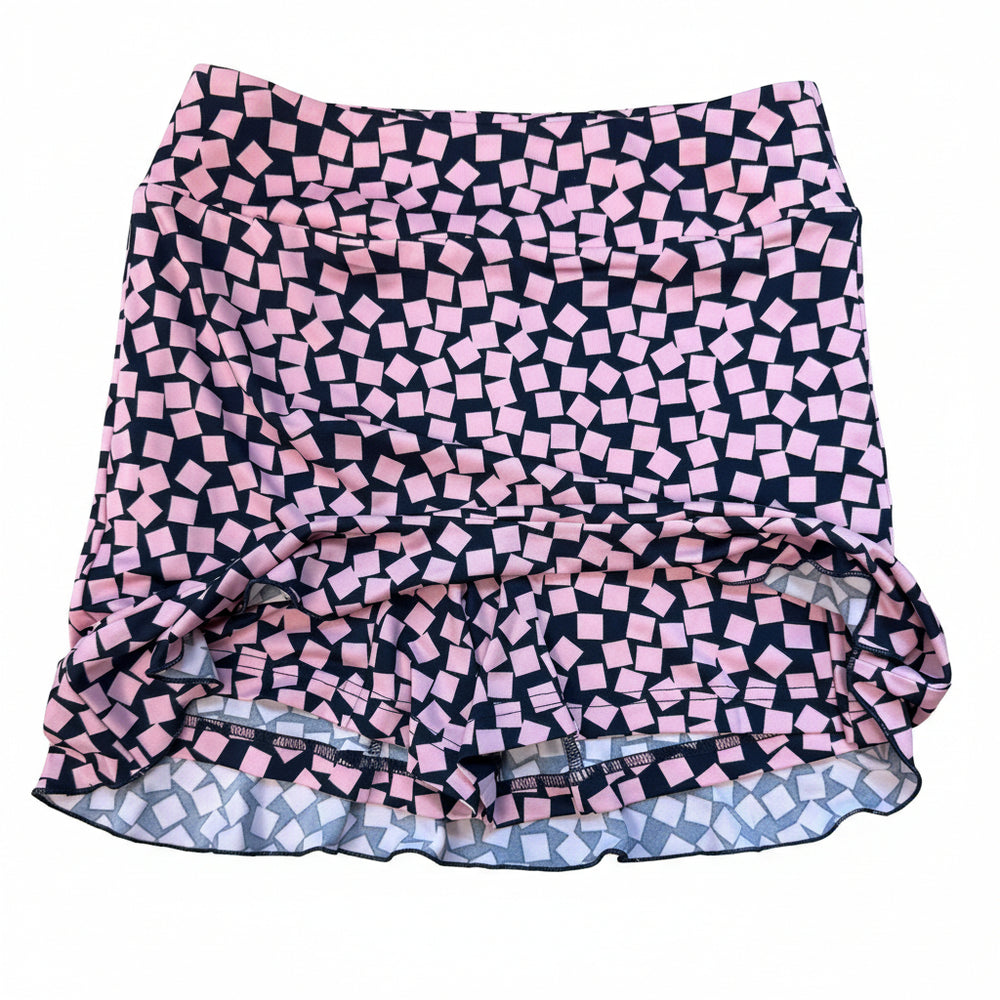 Golftini Passport Pull-on Ruffle Skort 16"- Pink/Navy - XS - Skorzie