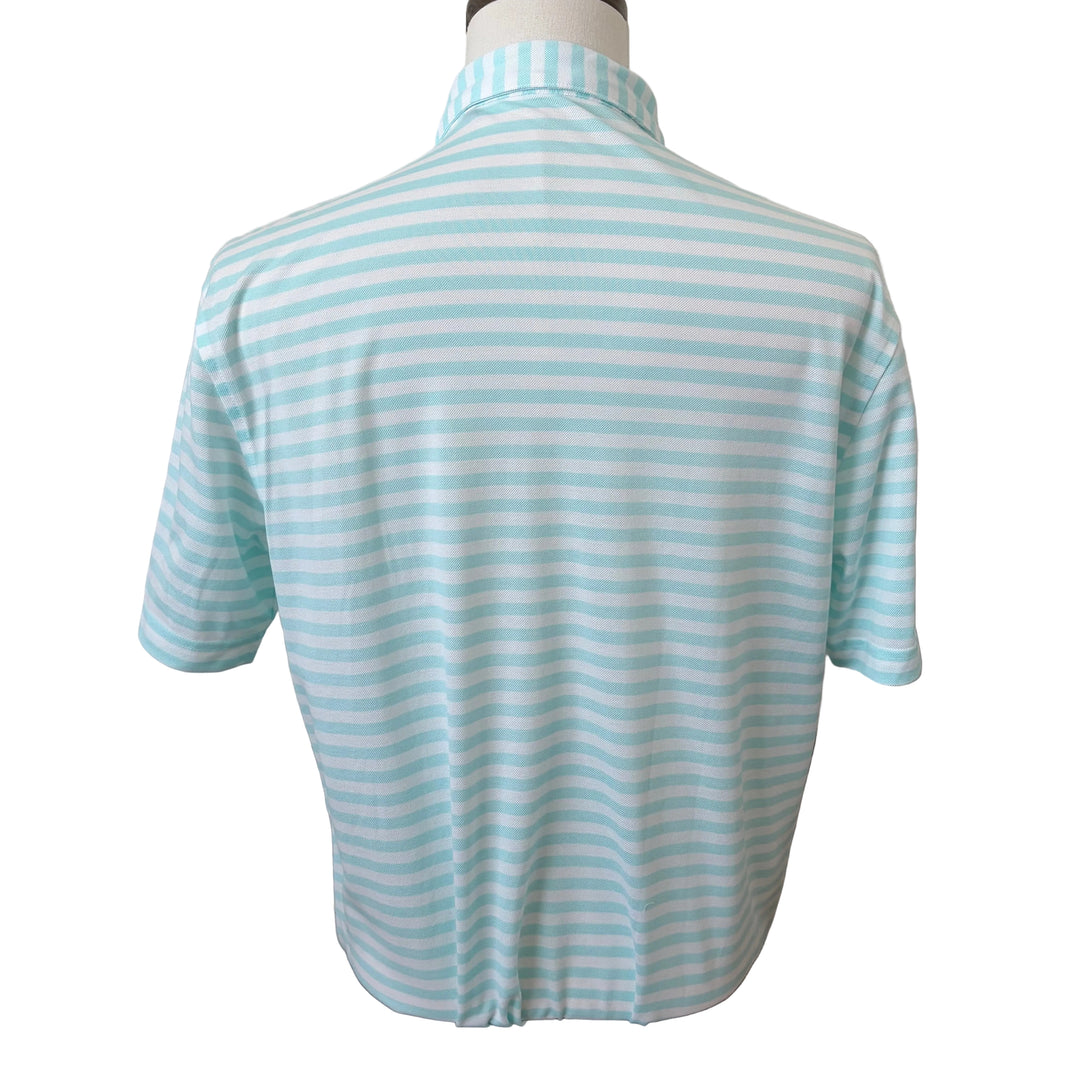 Turtleson Cole Cotton Stripe Performance Polo (w/logo) - Wave - Skorzie
