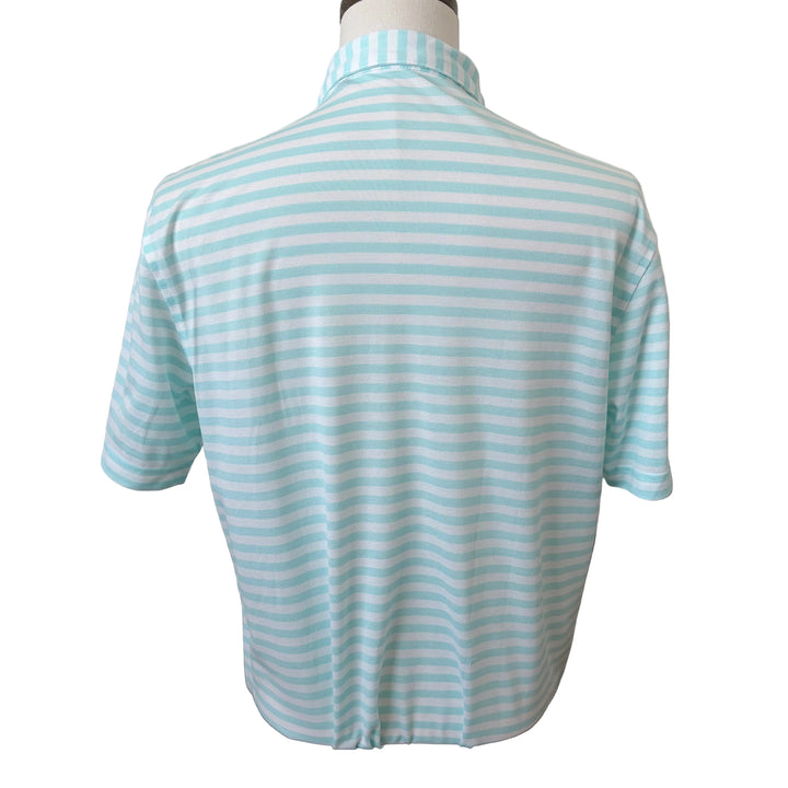 Turtleson Cole Cotton Stripe Performance Polo (w/logo) - Wave - Skorzie