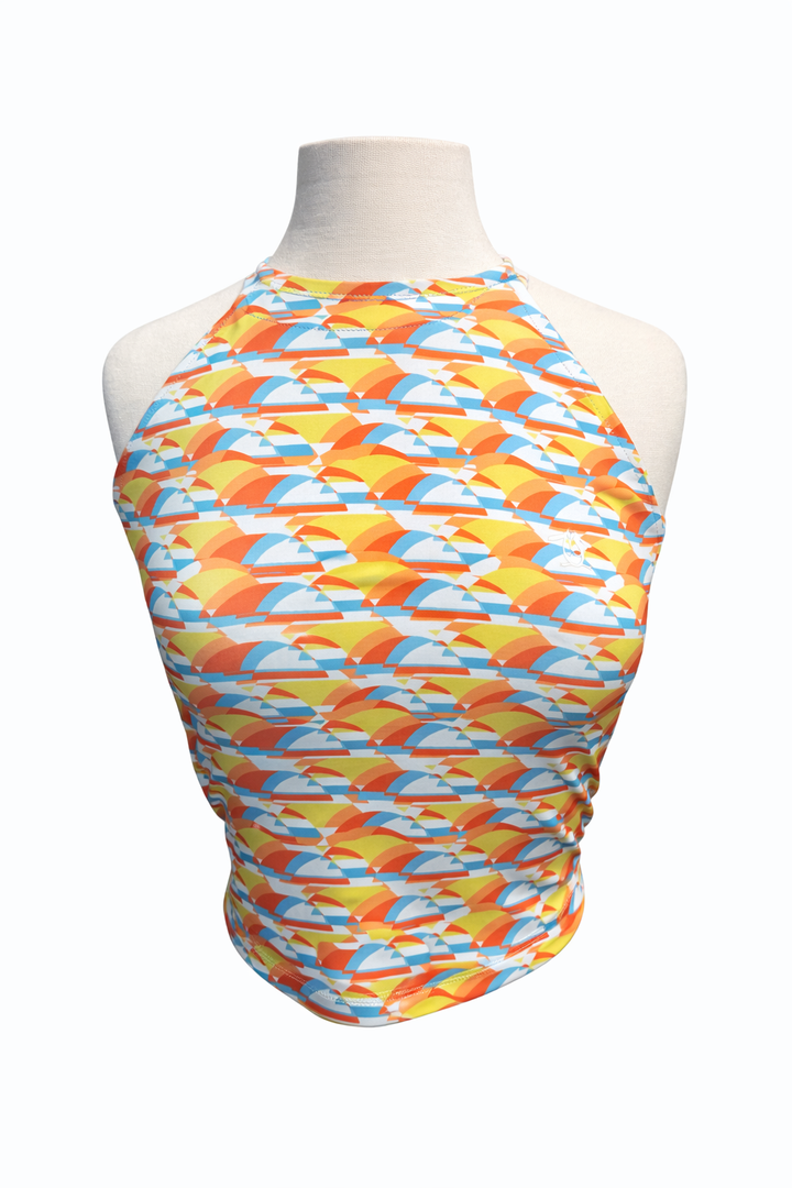 Penguin Women's Orange Patterned Halter Top - Small - Skorzie