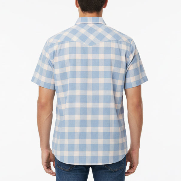 Straight Down Men's Shirt Jasper Woven Blue Shade Size L