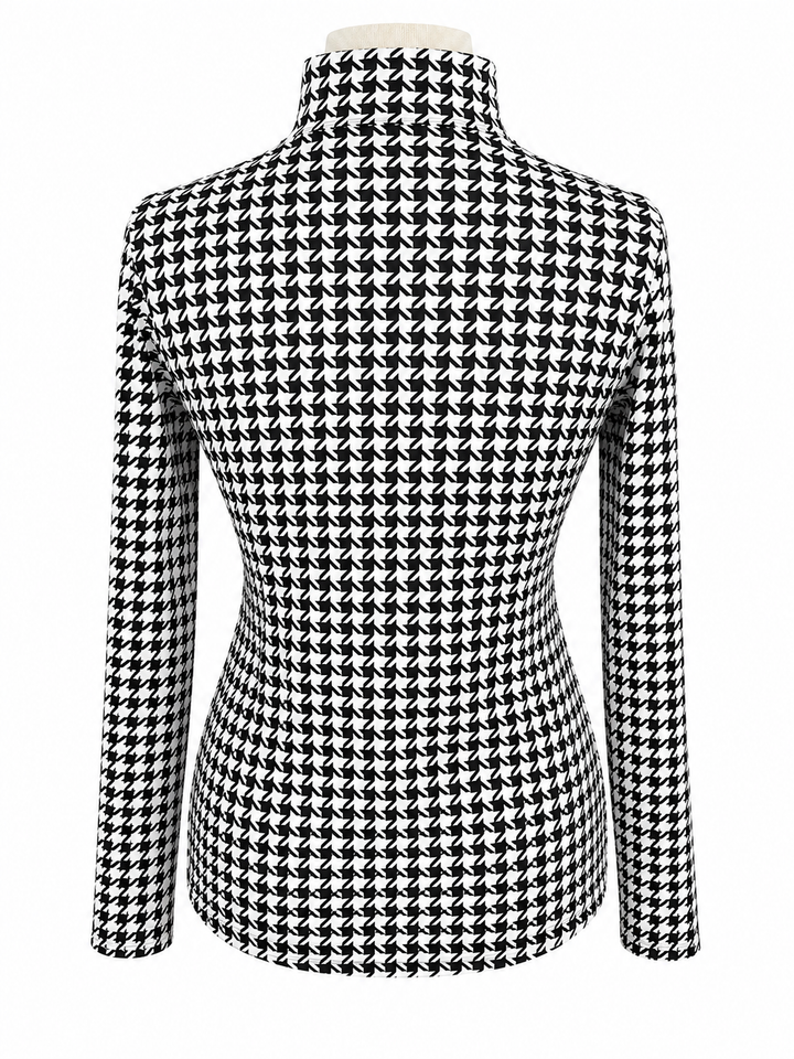 G-Lifestyle Long Sleeve Quarter Zip Top - Houndstooth - Small