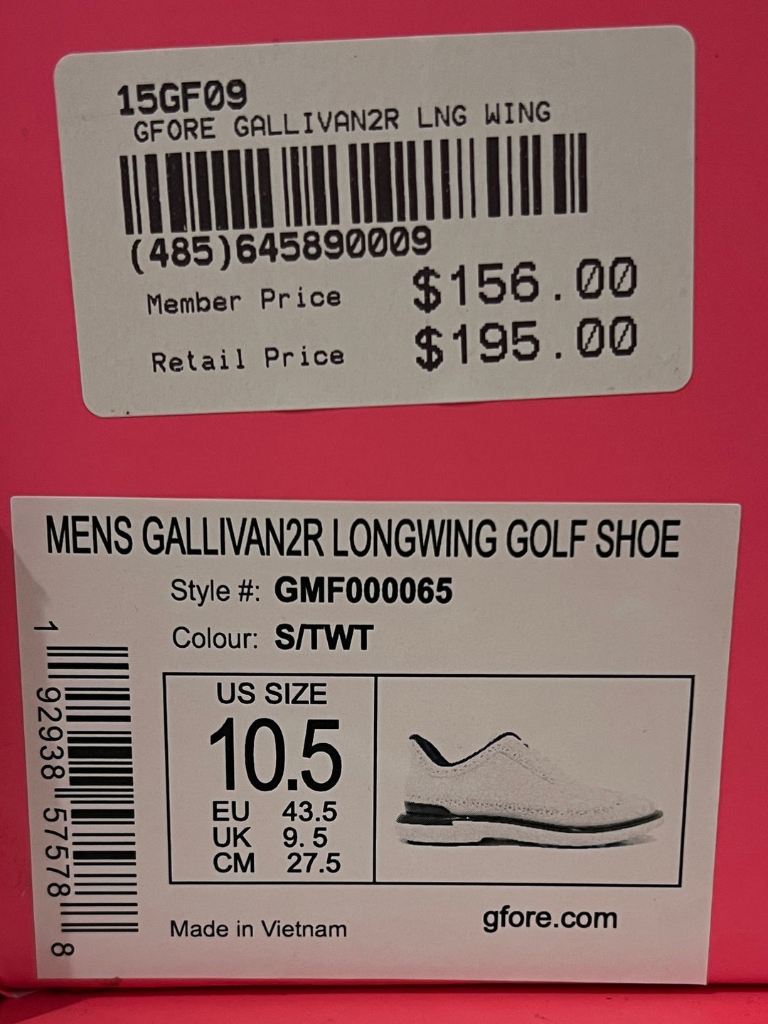 G/FORE Men's Golf Shoe Gallivan2R Longwing Snow/Twilight Size 10.5