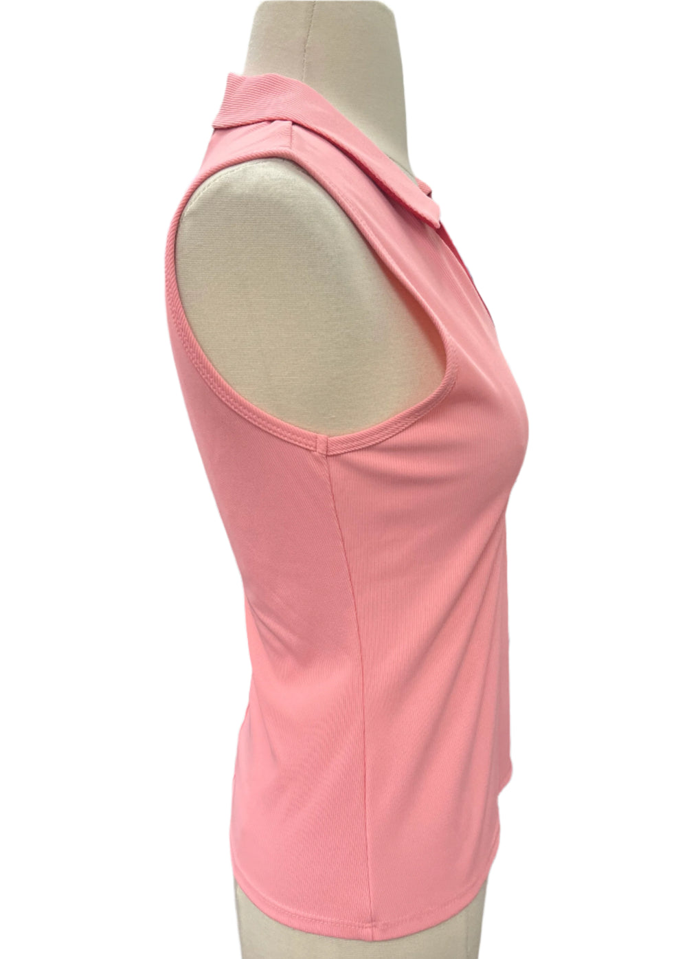 Foray - V-Neck Sleeveless Polo - Pink - X-Small - Skorzie