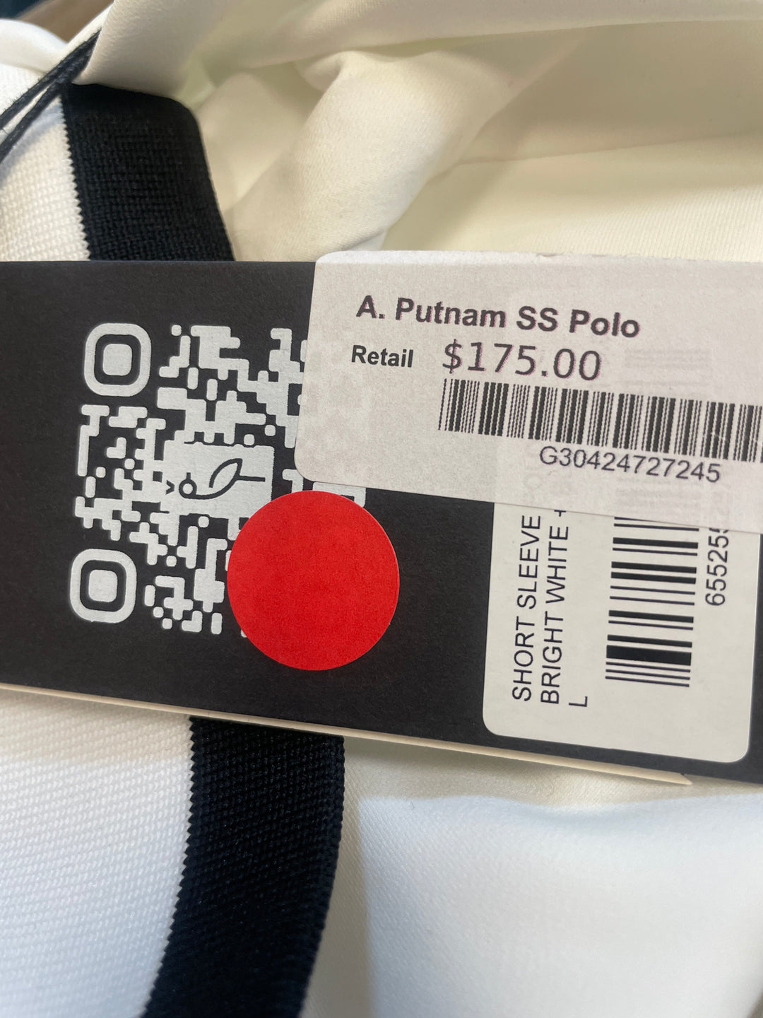 A. Putnam Womens Short Sleeve Polo - Bright White/Black