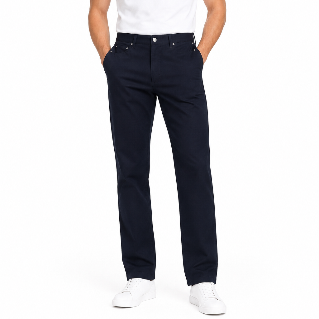 Collars & Co. Men's Pants CEO Chino Five Pocket Cotton Stretch Navy Size 34x32