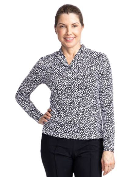 Kinona Lovely Layer Long Sleeve Golf Top- Fall Bloom (FINAL SALE ITEM)