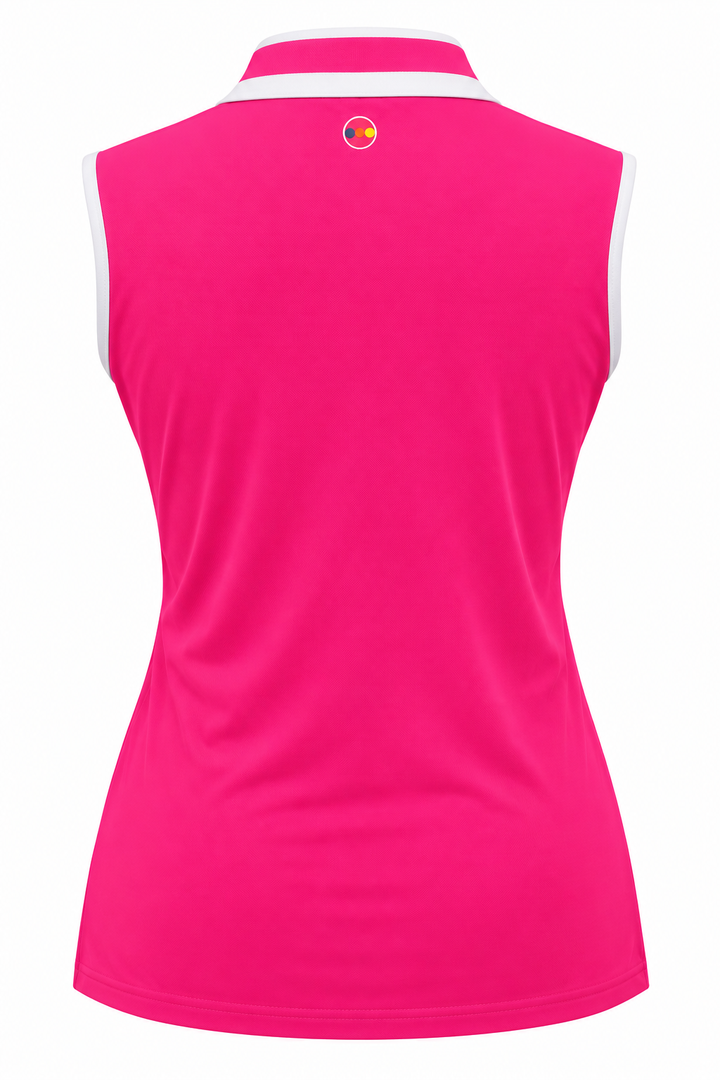 Swing Control Pique Mockneck Sleeveless Shirt - Bubblegum