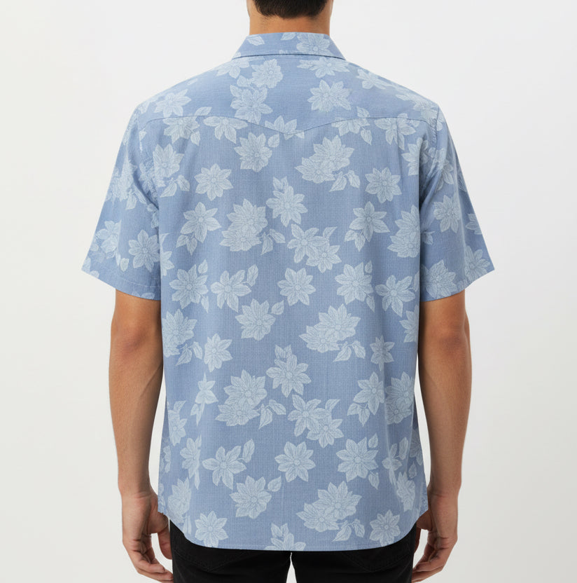Straight Down Men's Shirt Treviso Bay Woven Tidal Size L