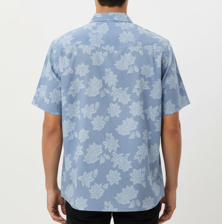 Straight Down Men's Shirt Treviso Bay Woven Tidal Size L