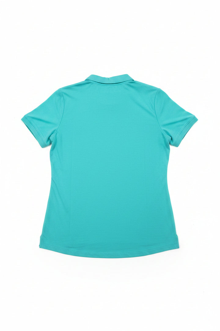 IBKUL Women's Solid Short Sleeve Zip Mock - Jade