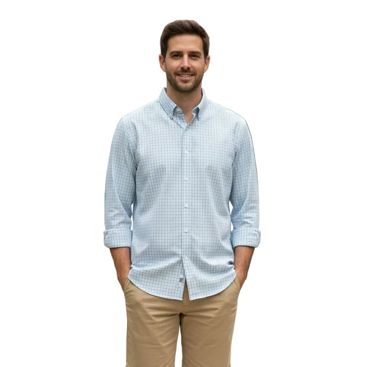 Peter Millar Crown Crafted Bechet Performance Sport Shirt - Blue Frost - X-Large - Skorzie