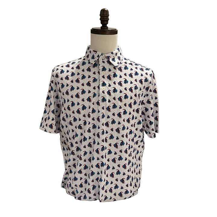 IBKUL Fish Polo - Red/Blue - Large - Skorzie