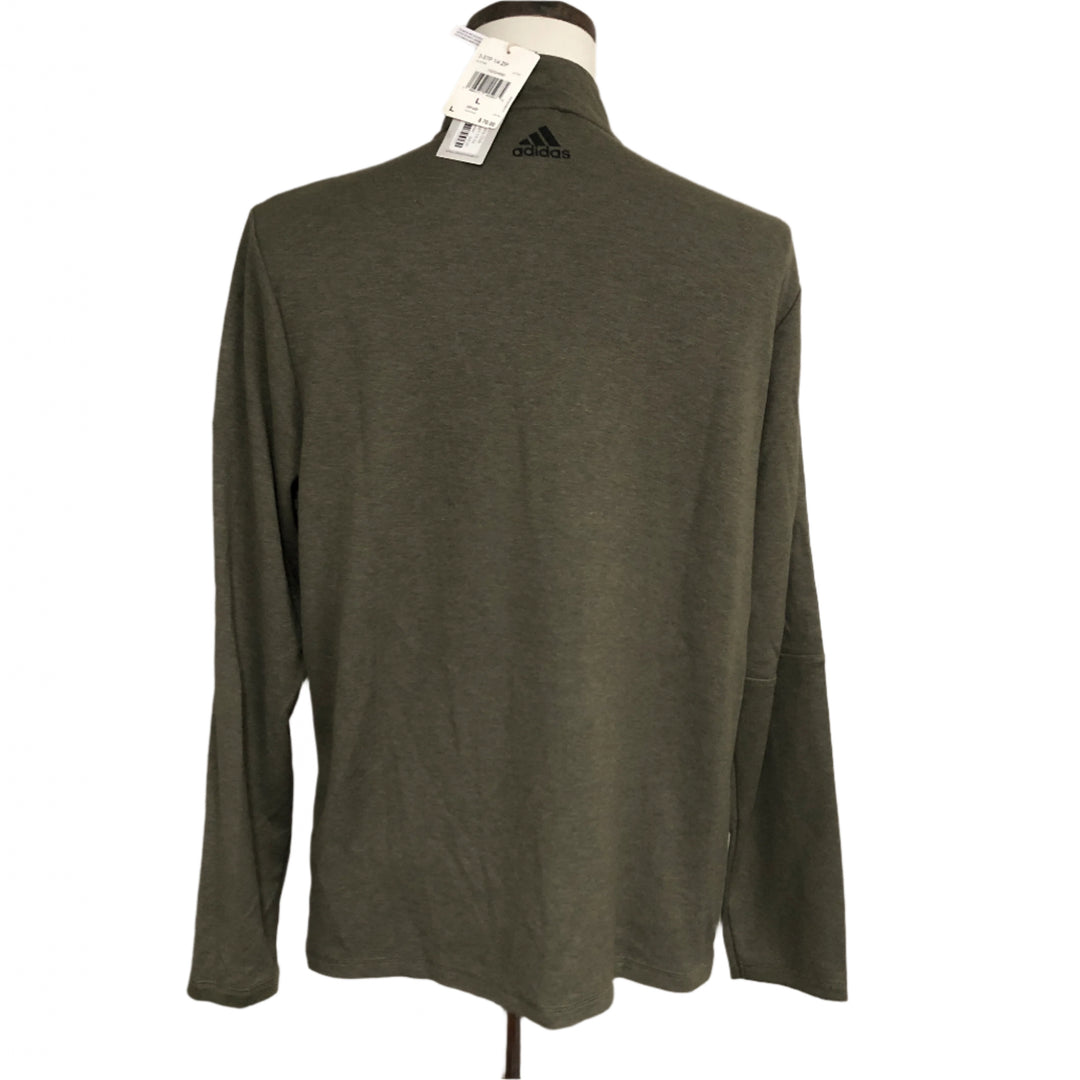 Adidas 3 Stripes 1/4 Zip (w/ logo) - Olive - Large - Skorzie