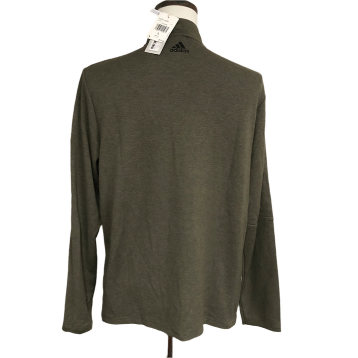 Adidas 3 Stripes 1/4 Zip (w/ logo) - Olive - Large - Skorzie