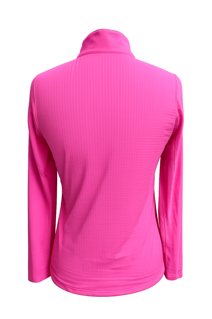 IBKUL Long Sleeve Quarter Zip - Pink - Small