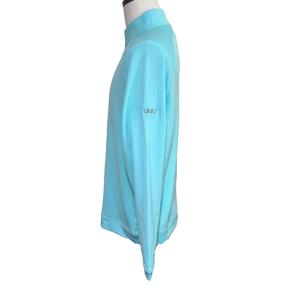 Peter Millar Beaumont Performance 1/4 Zip (w/logo) - Turquoise - Medium - Skorzie