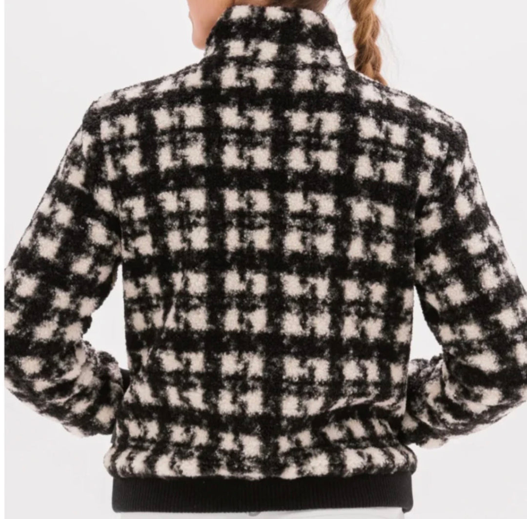 Foray Golf Fleece Jacket - Cream Black - Skorzie