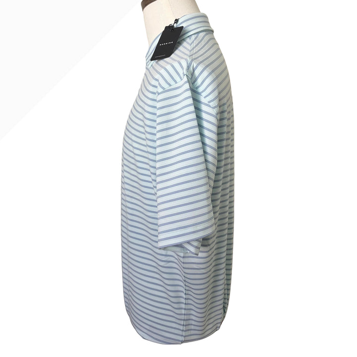 Dunning Milwick Ventilated Performance Polo - Tile Blue/Marina Blue - Large - Skorzie
