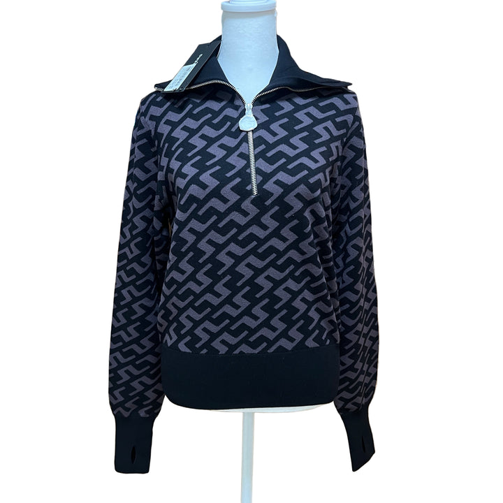 J.Lindeberg Kerla Knitted Zip Sweater - Bias Bridge Black - Skorzie