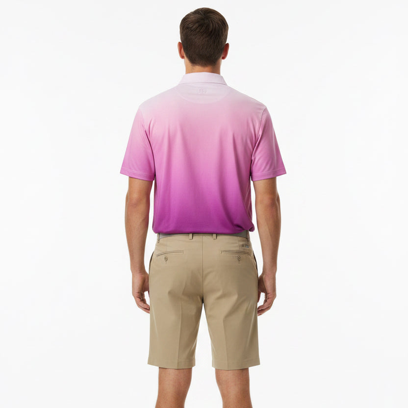 G/FORE Men's Polo Gradient Tech Jersey Blush/Dark Plum Size M