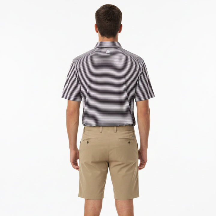 G/FORE Men's Polo All Play Stripe Stretch Knit Dark Plum Size M