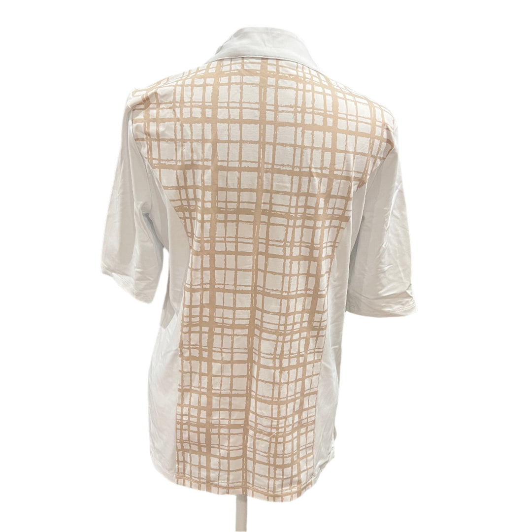 Swing Control 1/4 Zip Velocity Polo - White/Desert Plaid - S - Skorzie