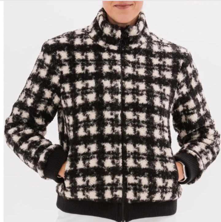 Foray Golf Fleece Jacket - Cream Black - Skorzie