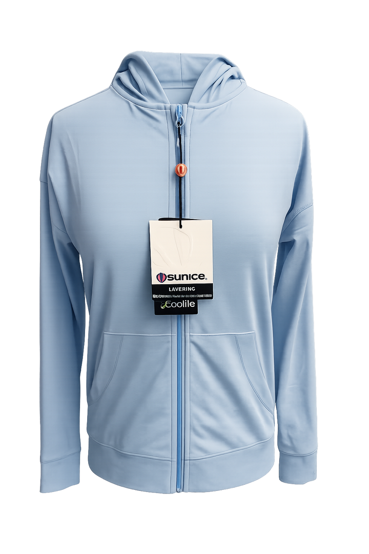 Sunice Women's Eve Full Zip Hoodie (w/ logo) - Blue Bell