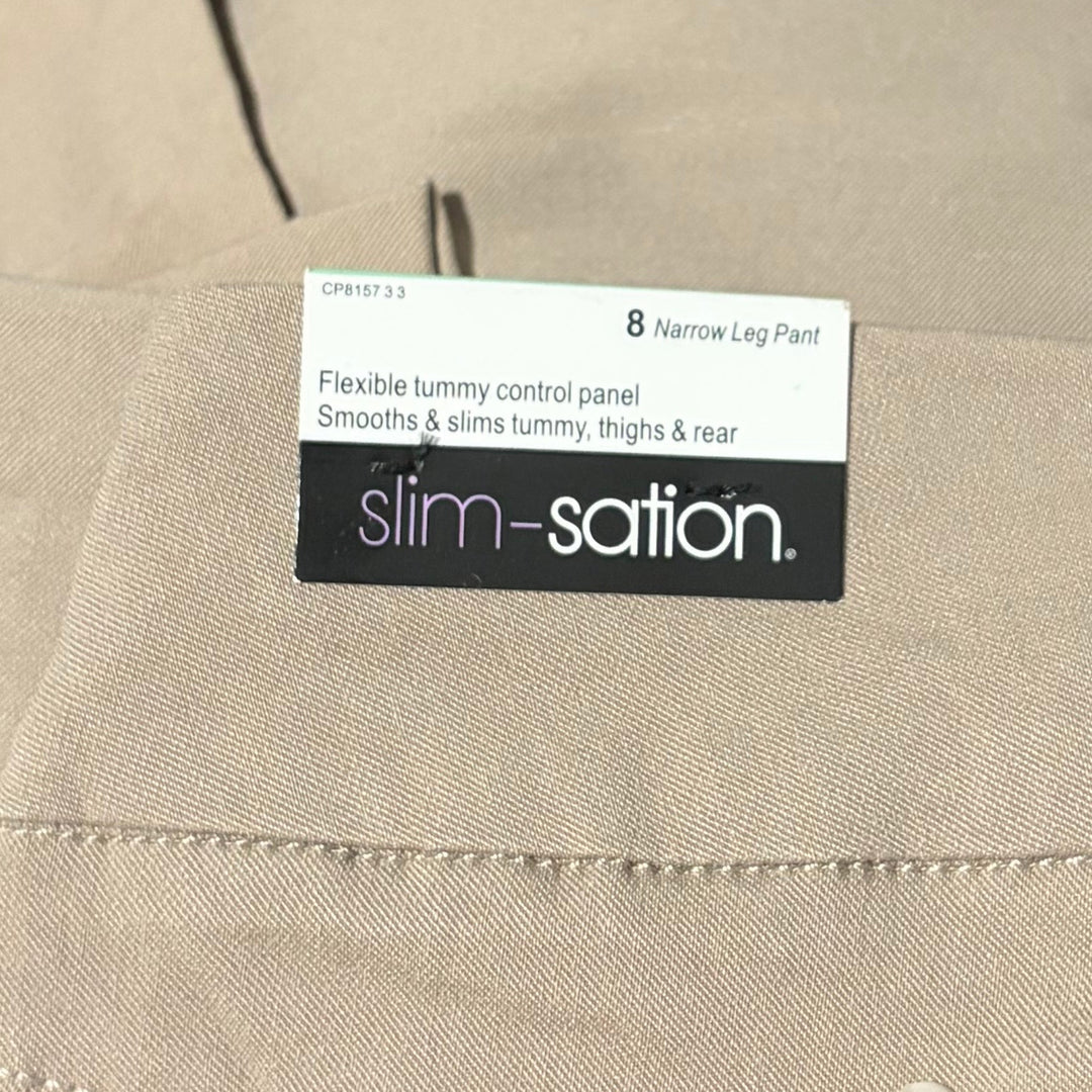Slimsation Women's Narrow Golf Pants 31" Stone Size 8