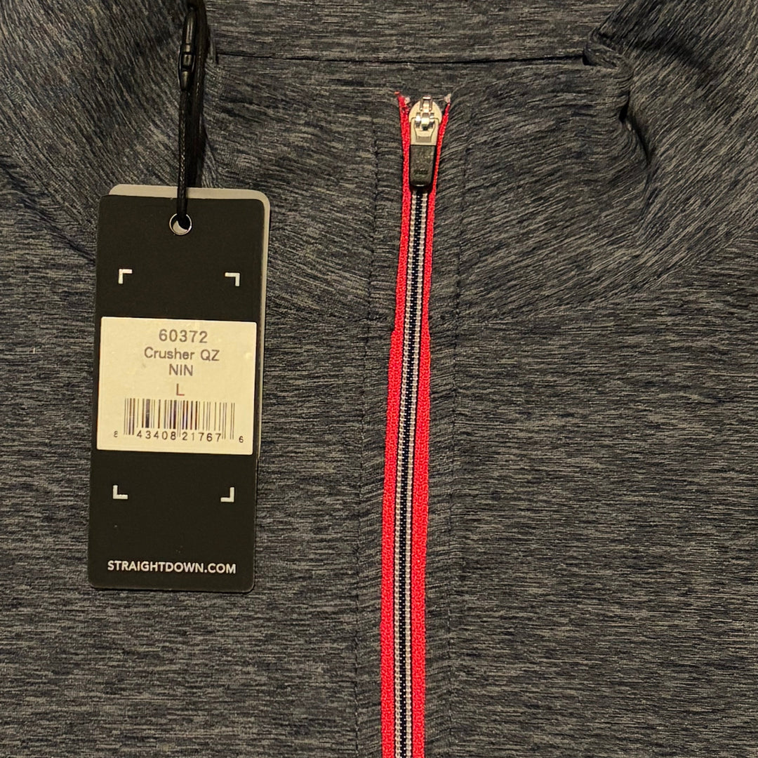 Straight Down Men's Golf Quarter Zip Crusher New Indigo Size L