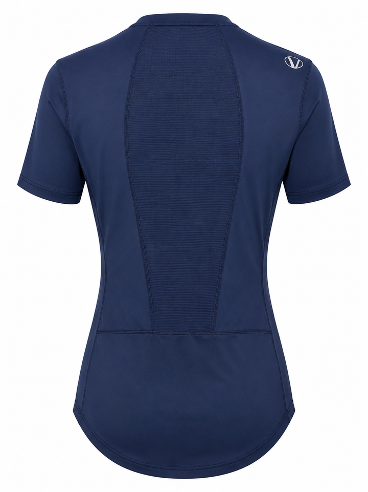 Sunice Aria Tee Shirt with Mesh Knit Insert - Midnight - Medium