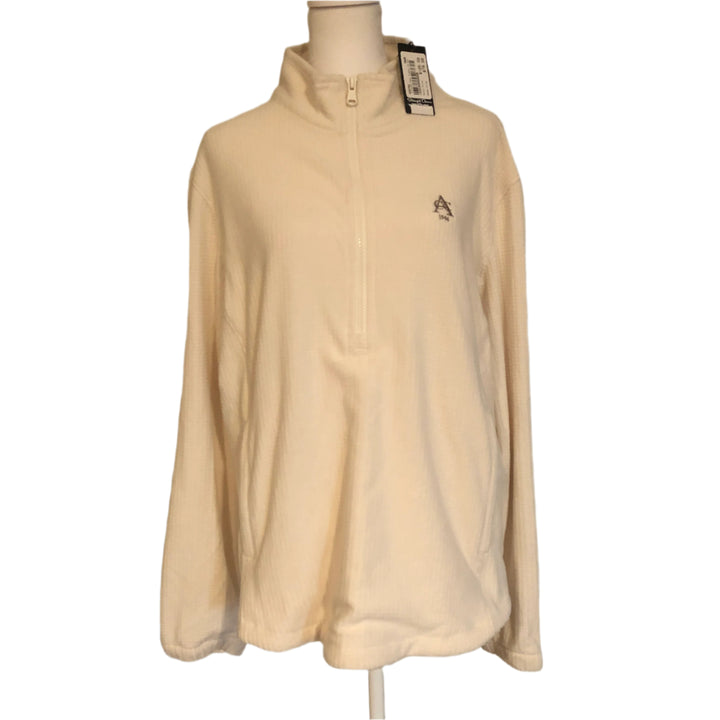Straight Down Inyo Fleece 1/2 Zip (w/ logo) - Cream - X-Large - Skorzie