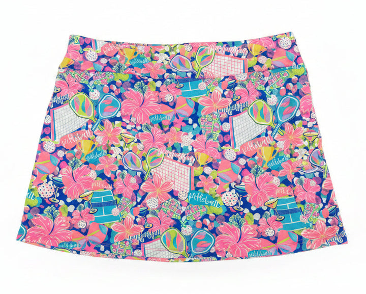 Lulu B Women's Fun Pickleball Skort - Pink/Multi
