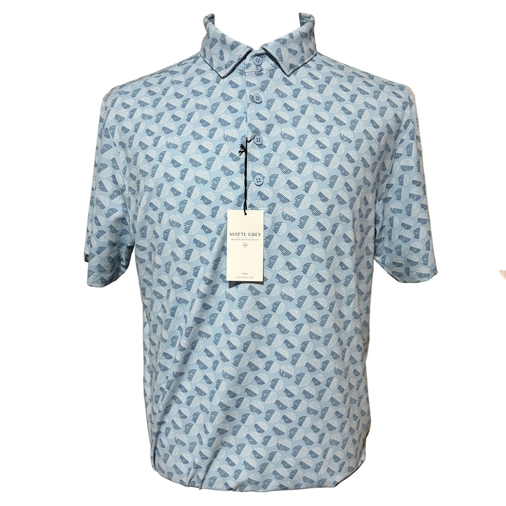 Matte Grey Elements Polo (w/logo) - White/Teal - Skorzie