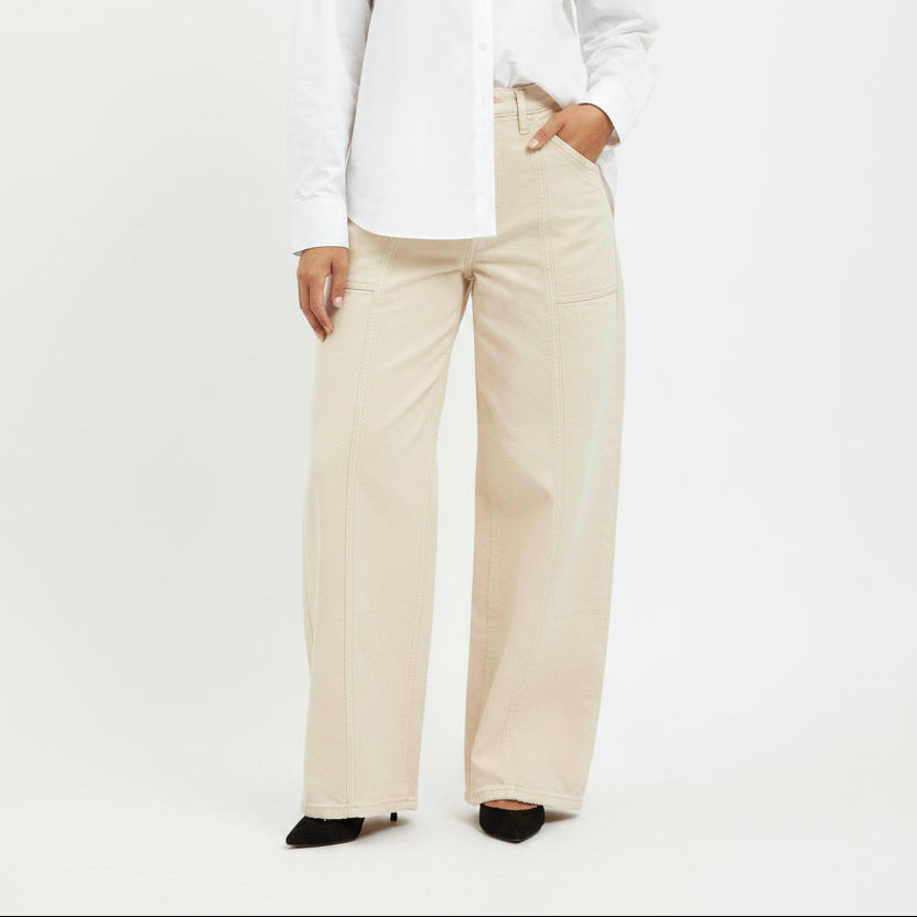 Good American Canvas Cropped Barrel Pants (27") - Canvas - Skorzie
