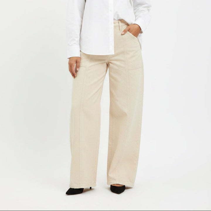Good American Canvas Cropped Barrel Pants (27") - Canvas - Skorzie