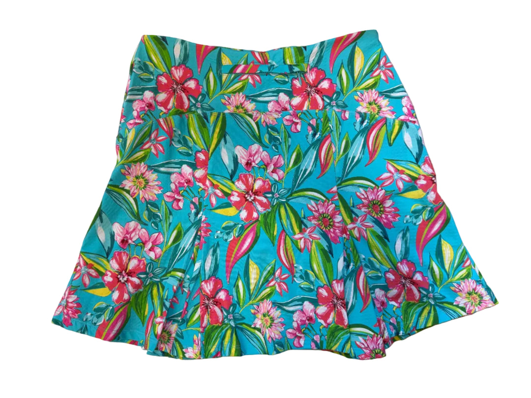 G-Lifestyle Flare Godet Skort (17") - Multi Blooming Flower - Small