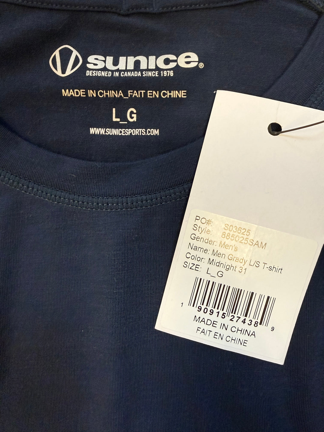 Sunice Grady Long Sleeve Performance Crew - Midnight - Large