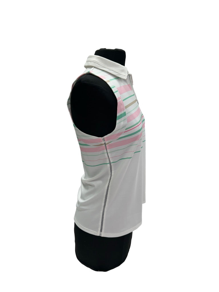 Lucky in Love Deco Stripe Zip Tank- Small (FINAL SALE ITEM)