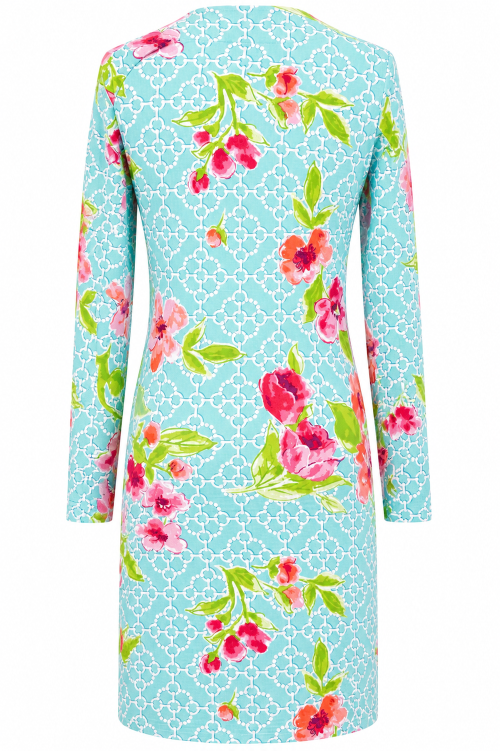 IBKUL Long Sleeve Floral Sky Zip Dress - Small - Skorzie