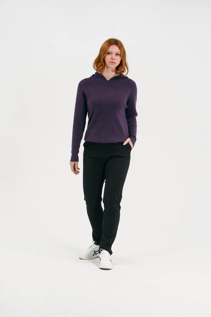 Foray Golf Sweater Knit Hoodie - Plum - Skorzie