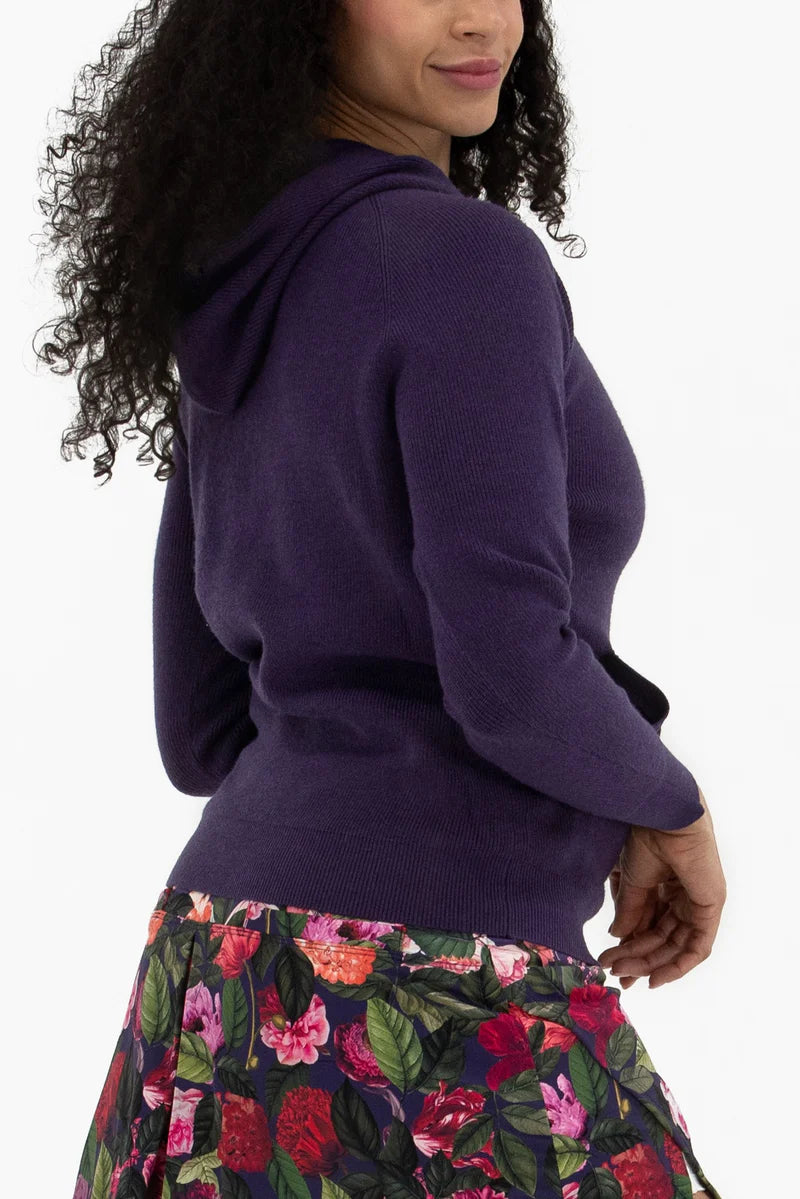 Foray Golf Sweater Knit Hoodie - Plum - Skorzie