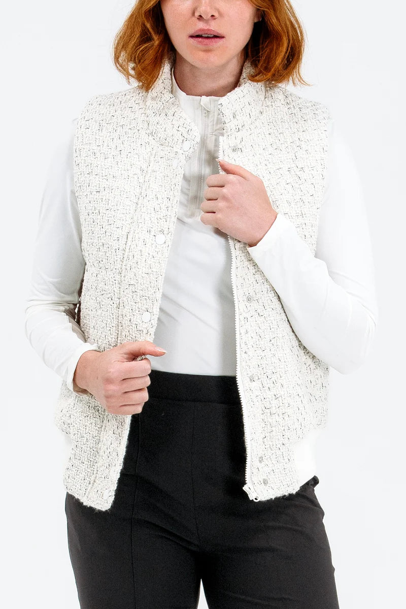 Foray Golf Boucle Vest - White/Black - Skorzie