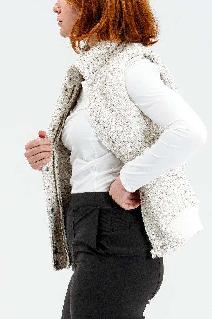 Foray Golf Boucle Vest - White/Black - Skorzie