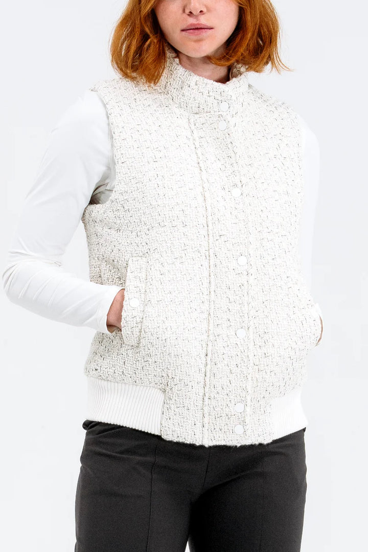 Foray Golf Boucle Vest - White/Black - Skorzie