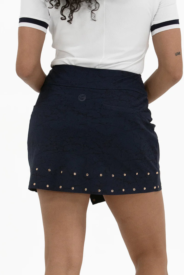 Foray Golf Studded Wrap 17" Skirt - Navy/Black - Skorzie